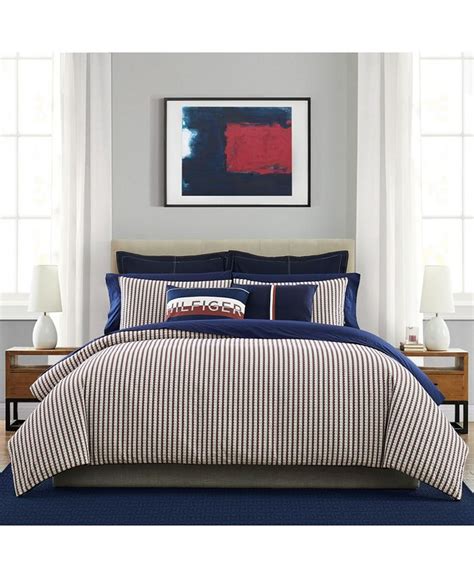 Reversing to a mini stipe, this makes a great addition to any bedroom. . Tommy hilfiger duvet cover